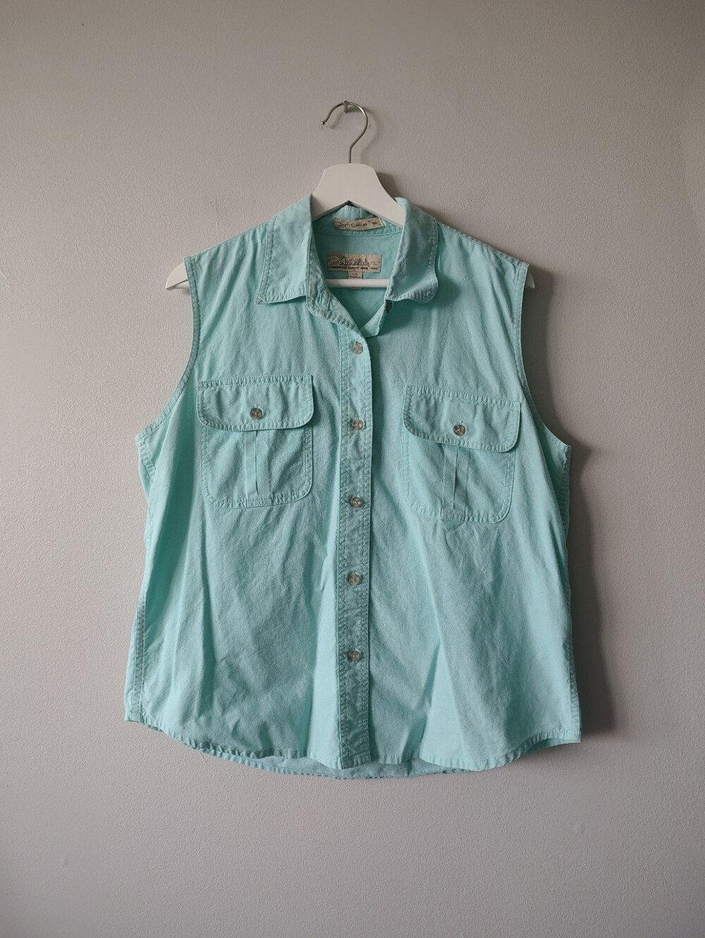 ☀️ Summer Sale!! Cabela's Mint Blue/Green Button-Up Sleeveless Top